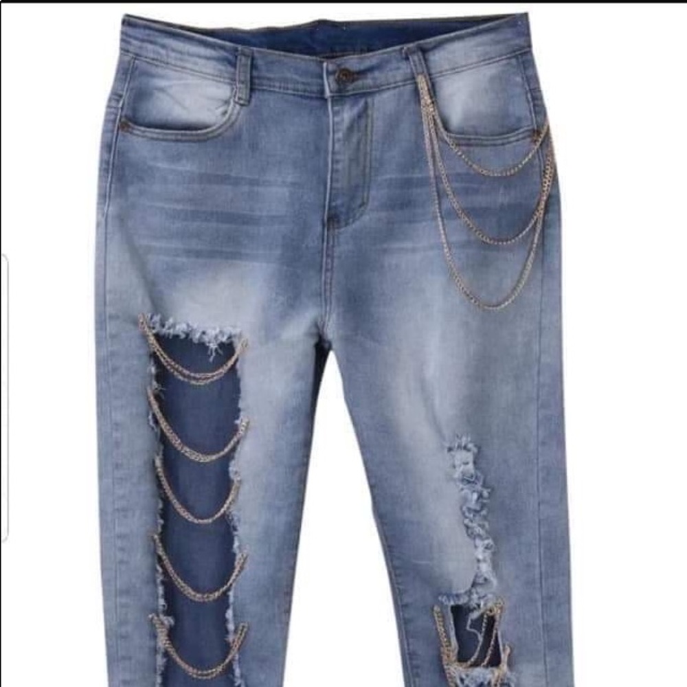 Jean with chain for women
